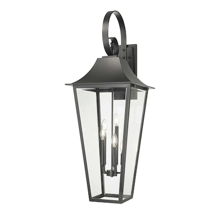 Z-Lite Gannon 5 Light Outdoor Wall Light, 16in. W x 44in. H, Black 5008XXL-BK